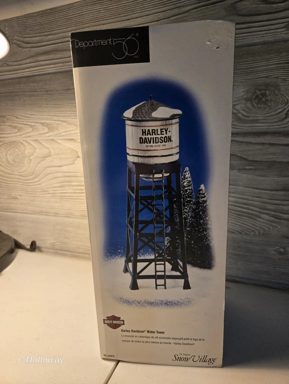 Dept 56 Snow Village Harley-Davidson Water Tower w/Box, Excellent Condition